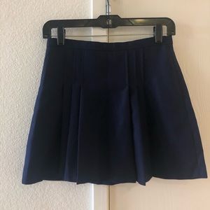 Navy blue mini skirt with pleats